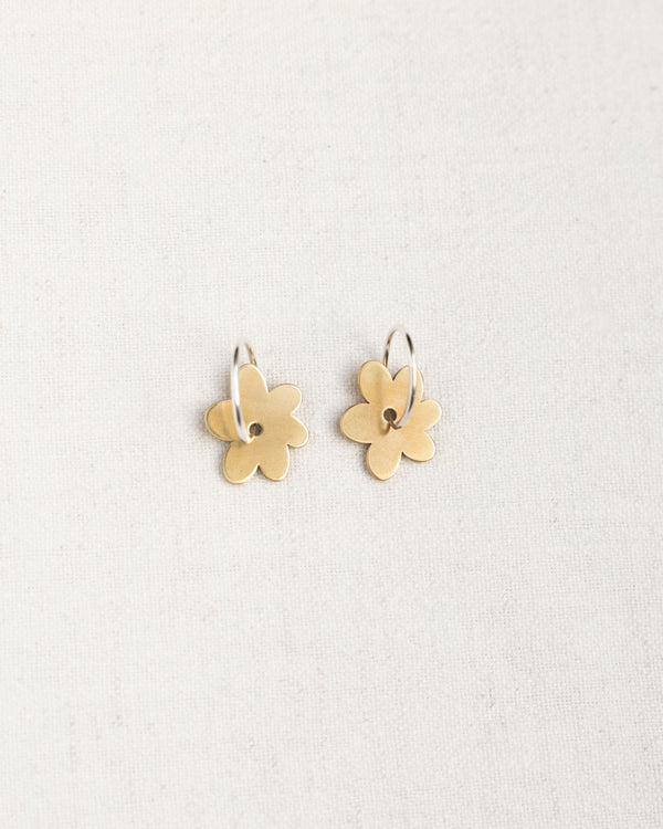 Poppy Brass and Silver Earrings Jewellery Roake