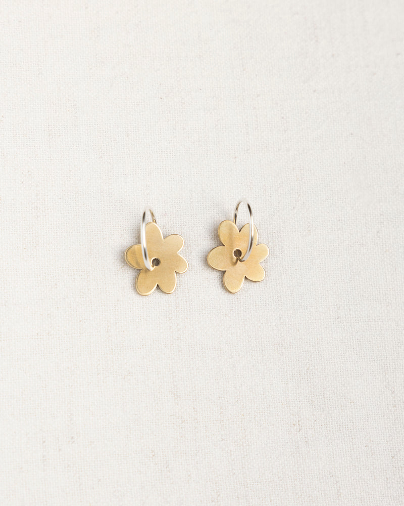 Poppy Brass and Silver Earrings Jewellery Roake