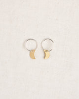 Penny Moon Brass and Silver Earrings Jewellery Roake