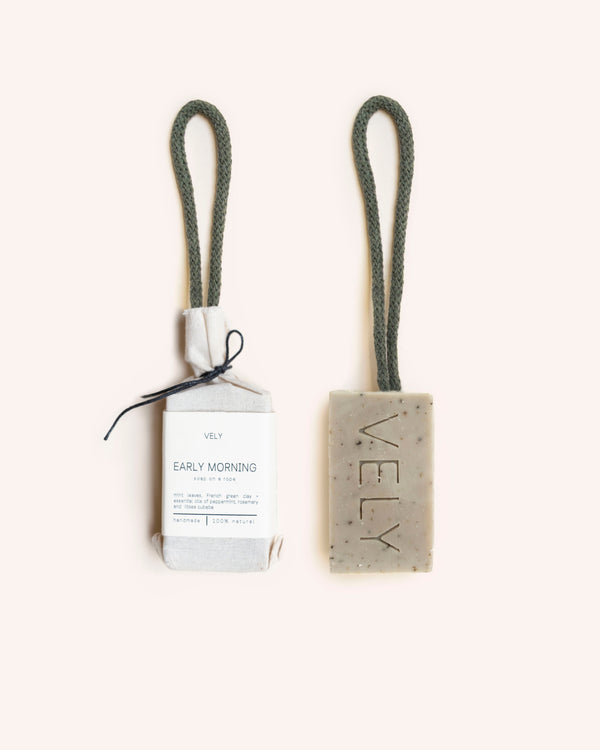 Natural Soap On A Rope – Early Morning Homeware The Vely Soapery
