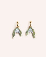 Snowdrop Flower Hoop Earrings in Pearly White