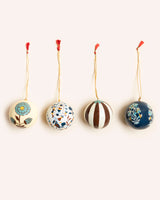 Papier Mache Christmas Baubles – Blue & Brown Seasonal / Occasion Mahe Homeware