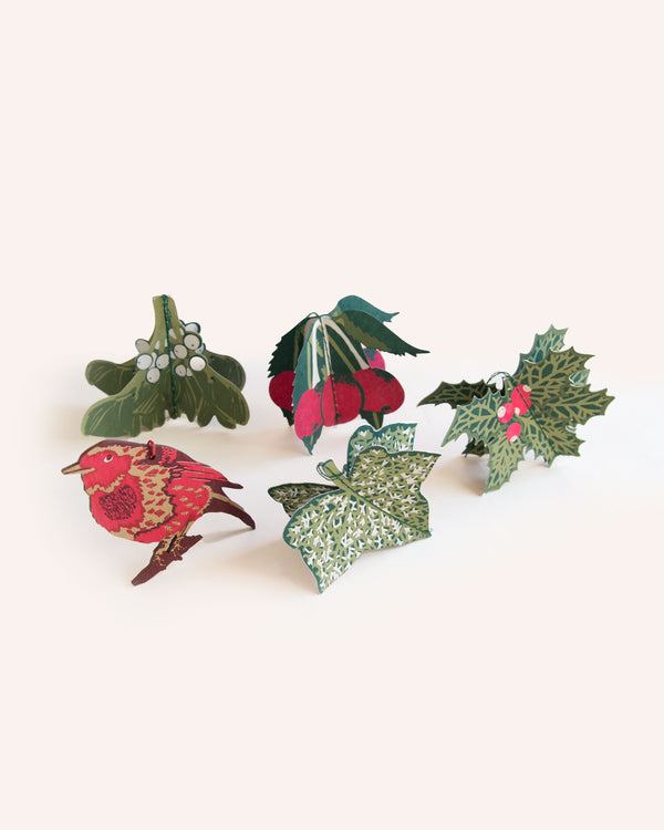 Festive Foliage  & Robin Ornaments Homeware East End Press   