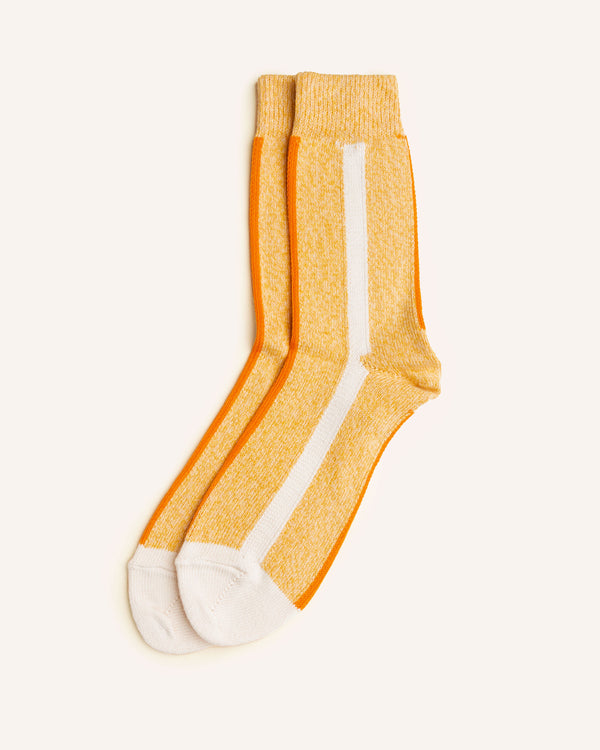 Organic Cotton Socks – Vertical Stripe Yellow Accessories Rove Knitwear