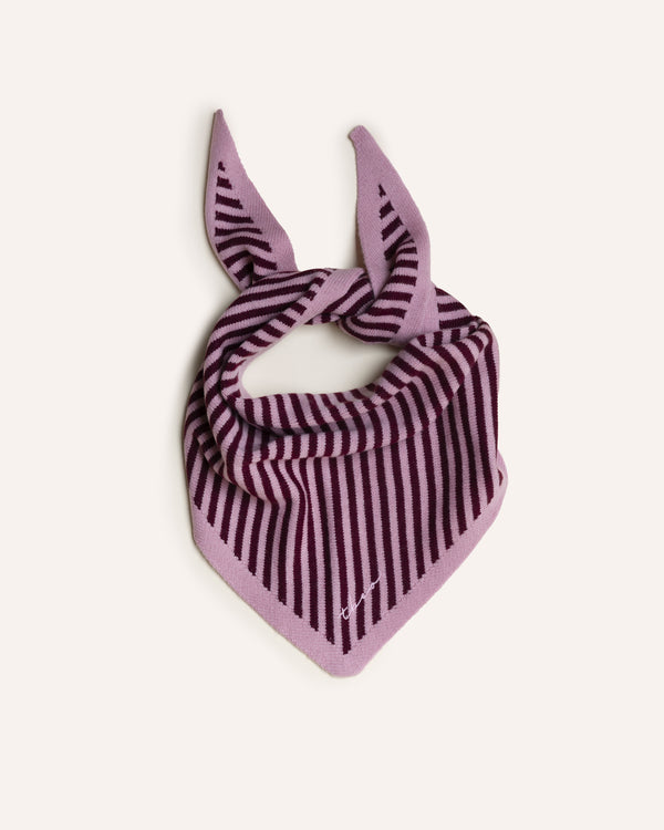 Merino Wool Triangle Scarf – Pink Stripe Knitwear The Tartan Blanket Co