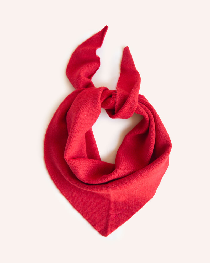 Merino Triangle Scarf - Red Accessories The Tartan Blanket Co   