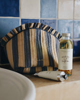 Crescent Wash Bag – Navy Stripe Accessories The Tartan Blanket Co
