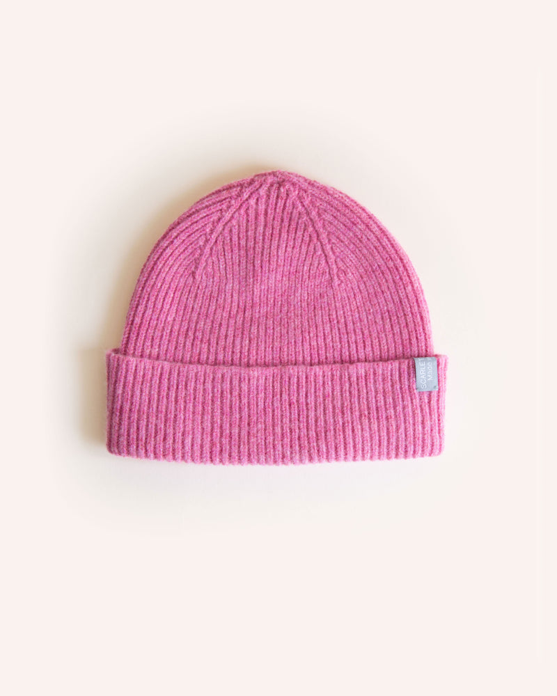 Lambswool Beanie - Blush Pink Knitwear Scarlet Knitwear   