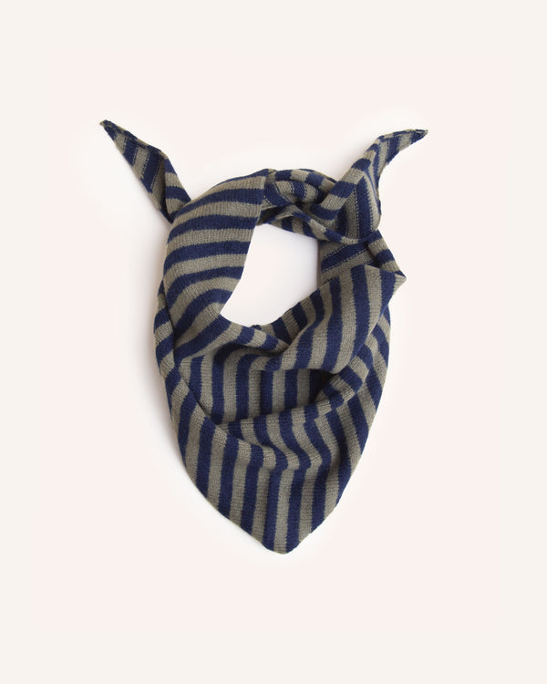 Stripe Neckerchief - Olive & Navy Accessories Scarlet Knitwear