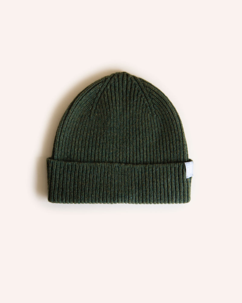 Lambswool Beanie - Moss Green Knitwear Scarlet Knitwear   