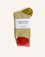 Merino Wool Socks - Lime/ White 4-7 Accessories Scarlet Knitwear