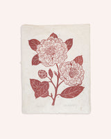 Camellia Cedar Pink Lino Print Artwork Isla Middleton Design Limited