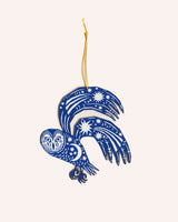 Owl Midnight Screenprinted Wooden Decoration Homeware Folded Forest