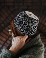 Baltic Heritage Hat – Almond/Black Knitwear Scarlet Knitwear