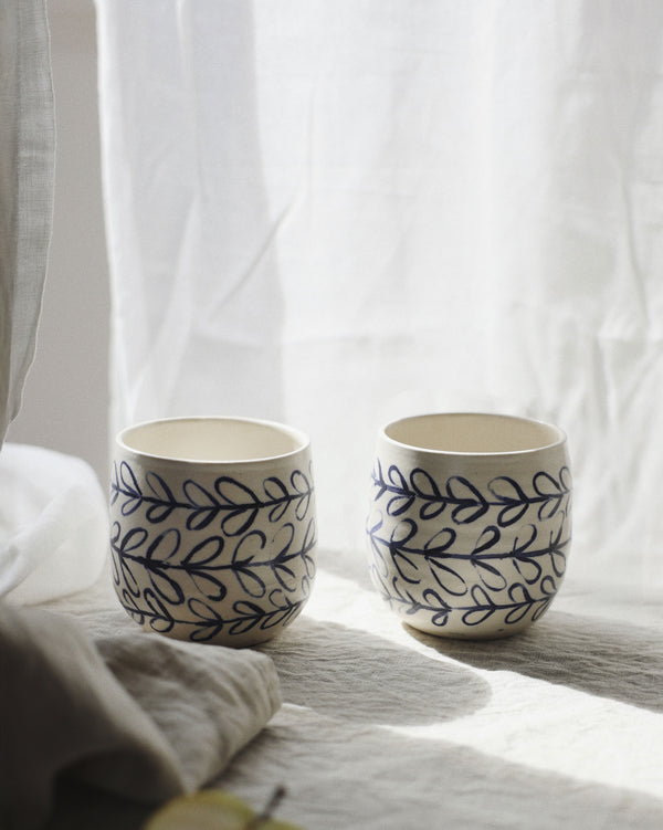 Cobalt Leaf Tumbler Homeware Celia Wood