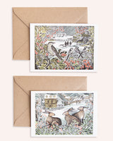 Holly Hedge + We Three Hares Notecard Pack Seasonal / Occasion Art Angels   