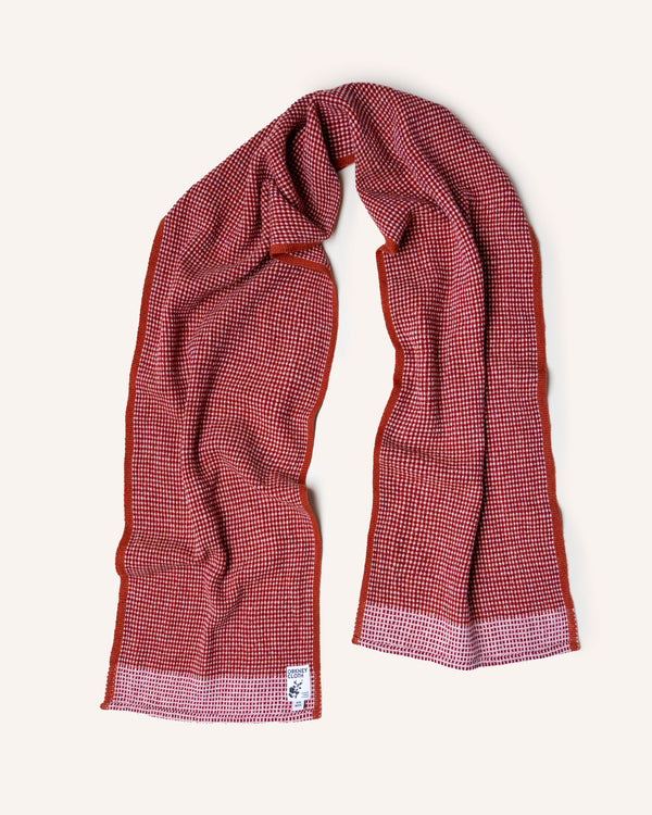 Rust Hopsack Scarf Knitwear Orkney Cloth