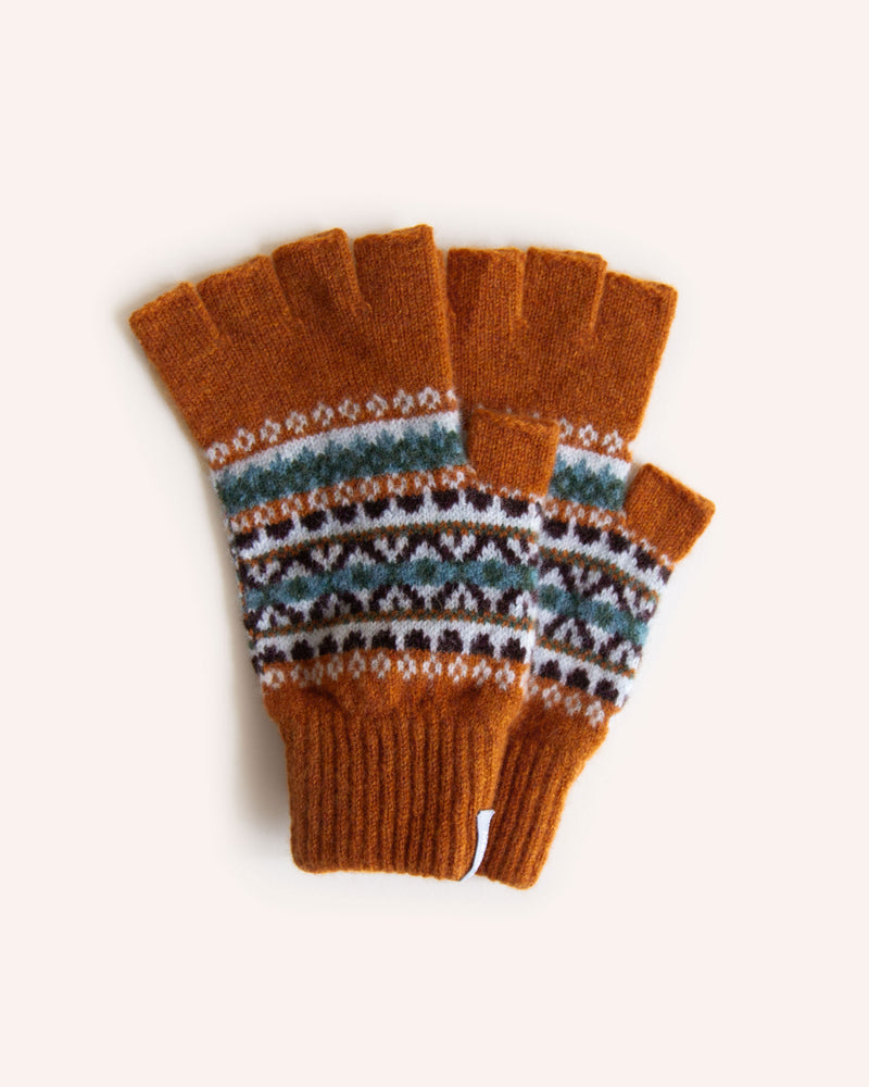 Land Fingerless Gloves - Rust Knitwear Scarlet Knitwear   