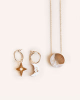 Moon/Star Hoops & Moon Necklace Accessories Wolf & Moon   