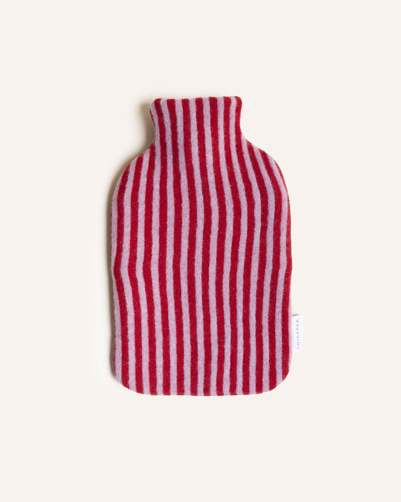 Hot Water Bottle – Pink & Red Stripe Homeware Chickpea
