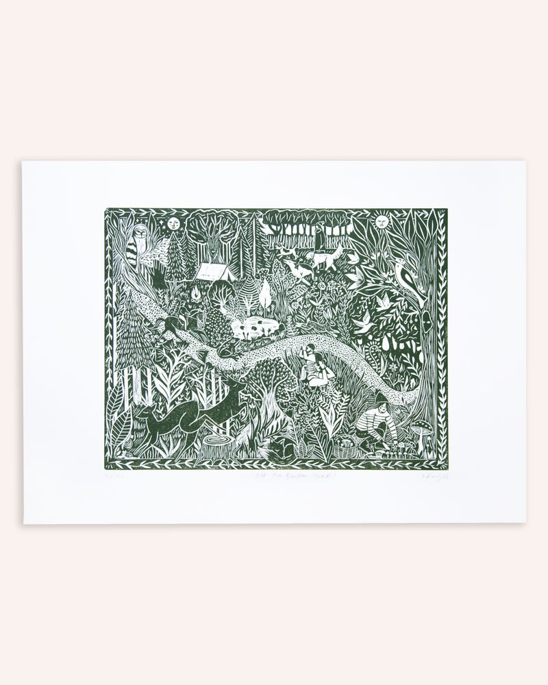 Off The Beaten Track Lino Print Art Prints by the Bay   