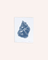 The Whelk Lino Print Artwork Louisa Katherine Thomson Studio