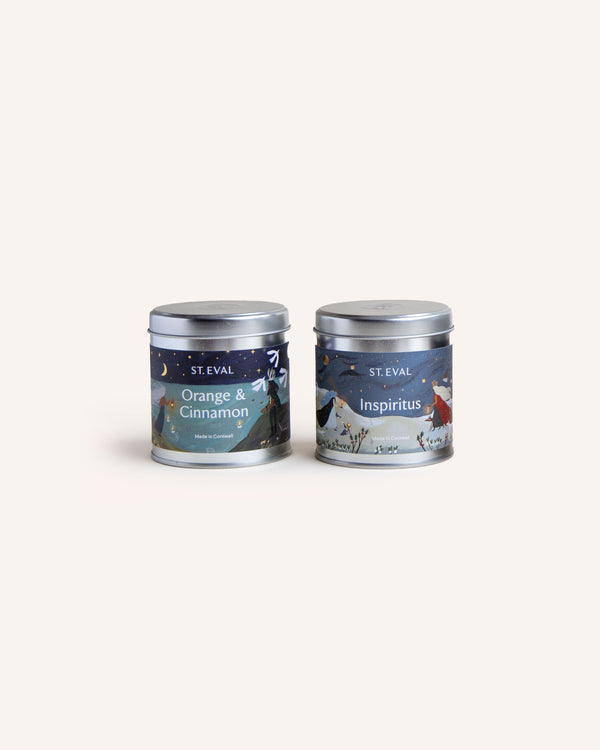 Christmas Scented Tin Candles - Orange & Cinnamon/Inspiritus Homeware St Eval Candle Company   