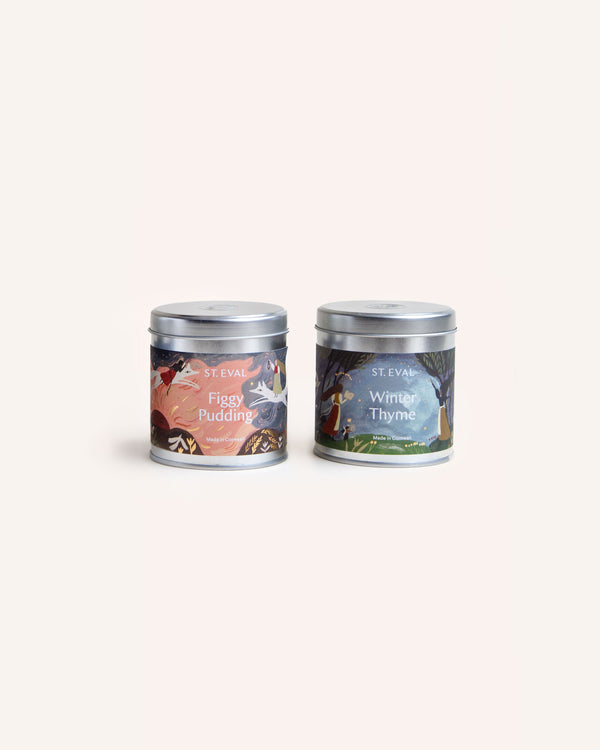 Christmas Scented Tin Candles - Figgy Pudding/Winter Thyme Homeware St Eval Candle Company   