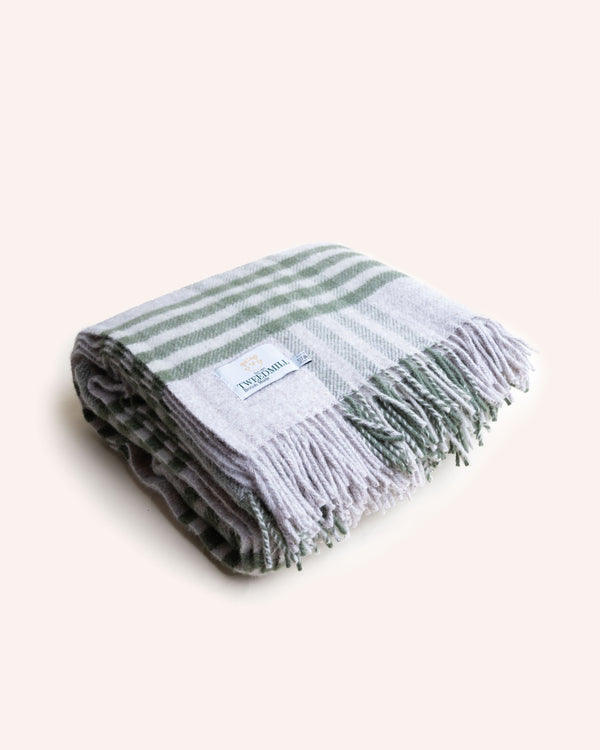 Hex Check Throw – Olive Homeware Tweedmill