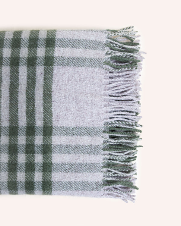 Hex Check Throw – Olive Homeware Tweedmill