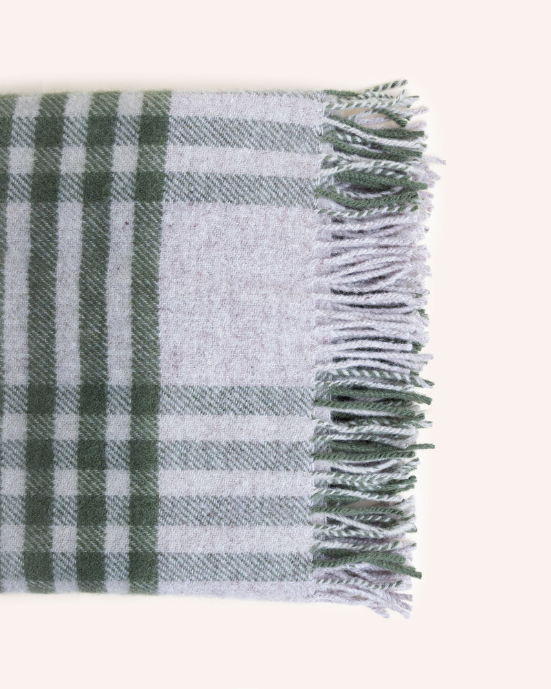 Hex Check Throw – Olive Homeware Tweedmill