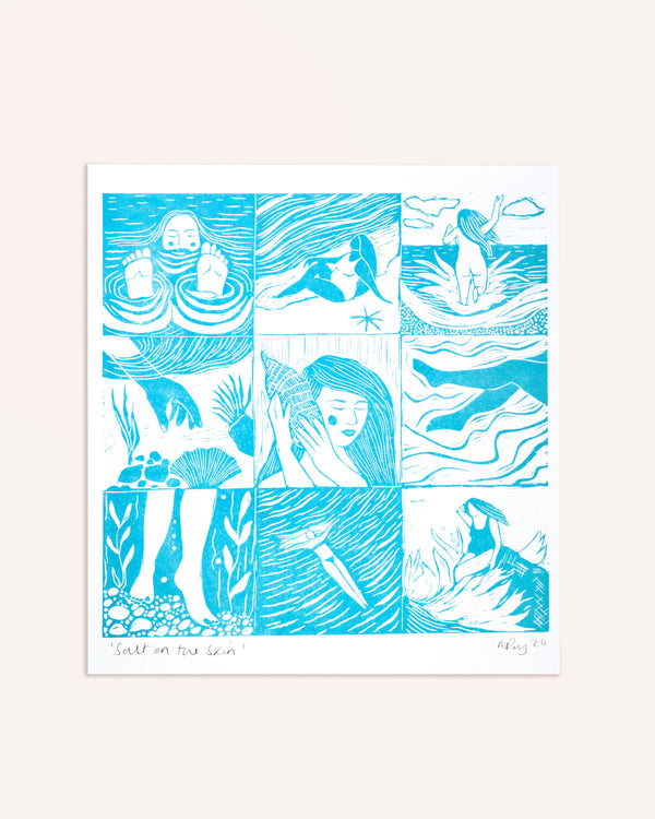 Salt on the Skin Risograph Print Artwork Prints by the Bay