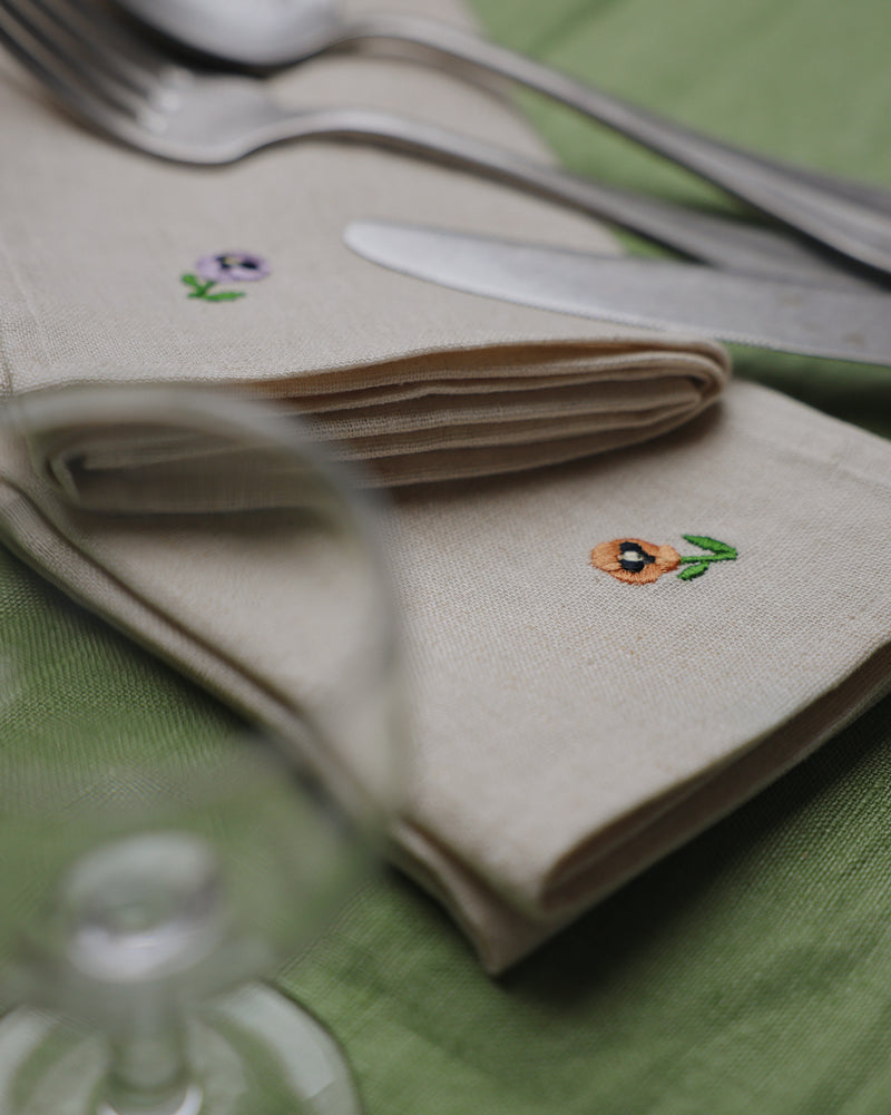 Pansy Linen Napkins Set of 4 Homeware Lappliq