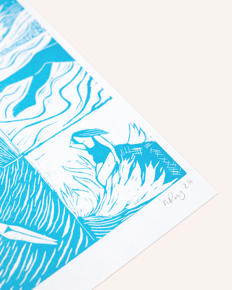Salt on the Skin Risograph Print Artwork Prints by the Bay