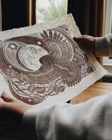 Tawny Owl Original Lino Print