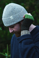 Donegal Wool Wrist Warmers - Dark Speckle Green Accessories Rove Knitwear
