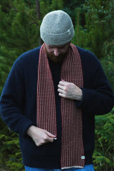 Small Checked Scarf – Red Accessories Rove Knitwear