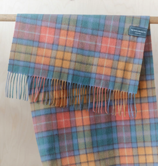 Lambswool Oversized Scarf in Buchanan Antique Tartan Knitwear The Tartan Blanket Co