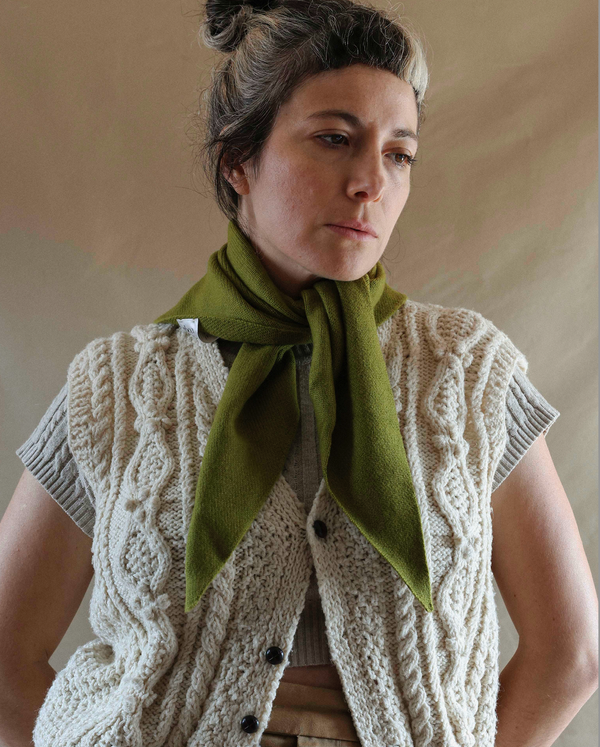Merino Wool Triangle Scarf  Olive