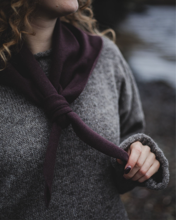 Merino Triangle Scarf – Brown Accessories The Tartan Blanket Co