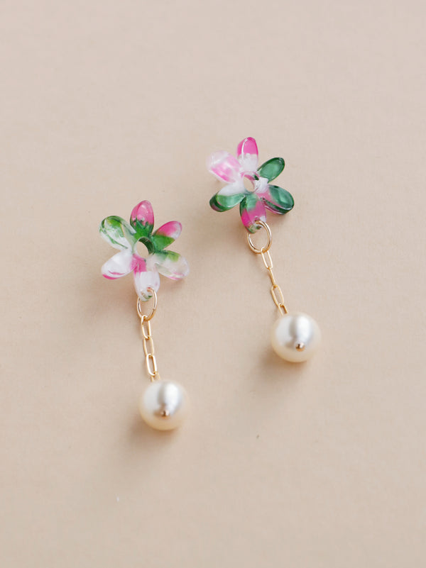 Caia Drop Studs in Water Lily