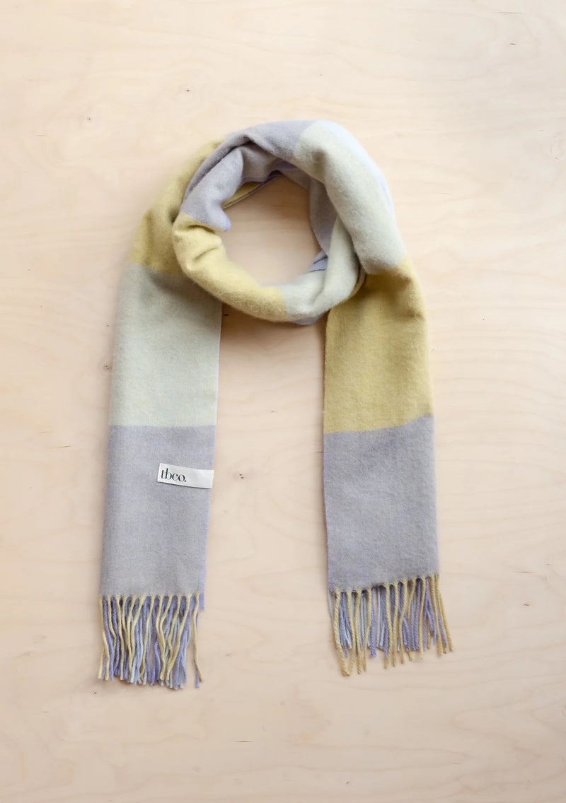 Lambswool Oversized Scarf - Lilac Square Check