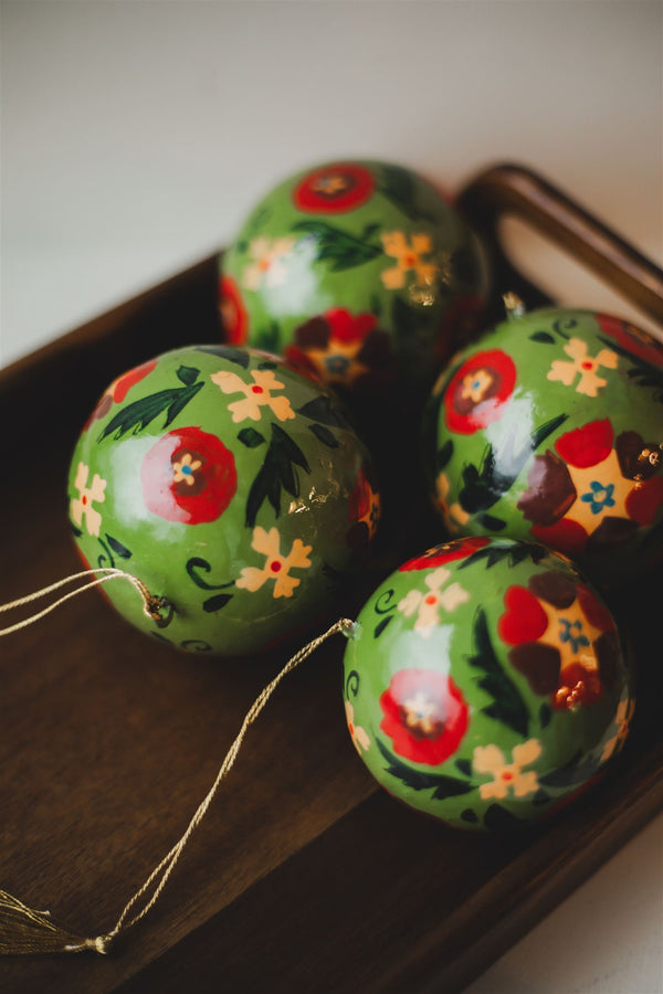 Handmade Paper Mache Bauble - Green Homeware Madam Stoltz