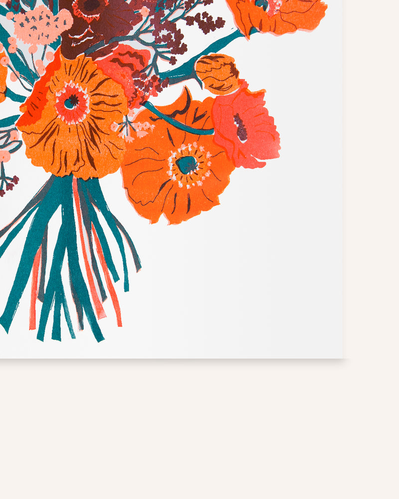 Floral Risograph Print Art East End Press   
