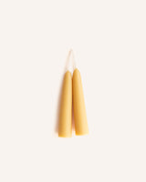 A pair of Beeswax Stubby Candles