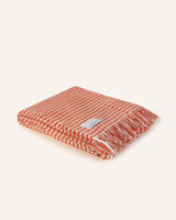 Pumpkin Houndstooth Wool Throw