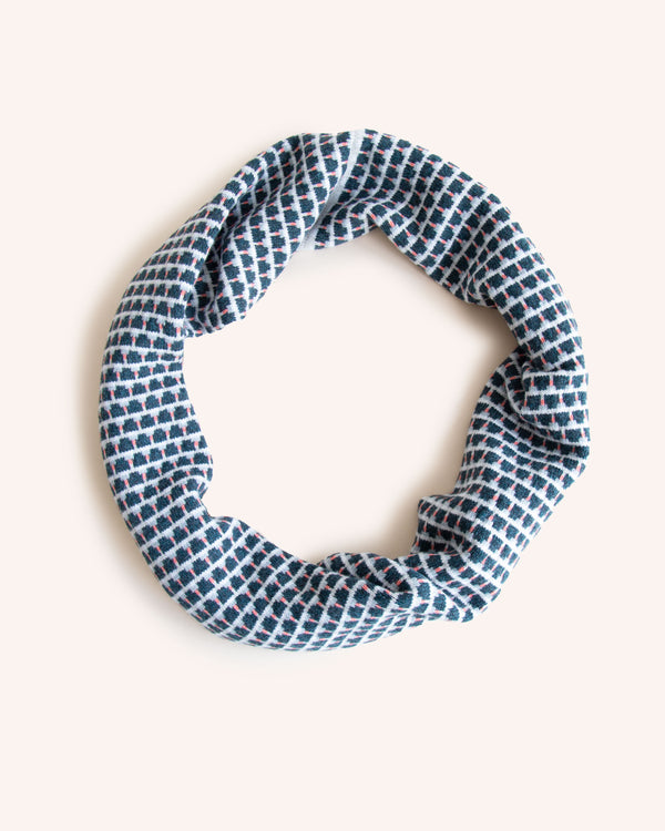 Circle Scarf Basket’’ Ink, Haar + Coral