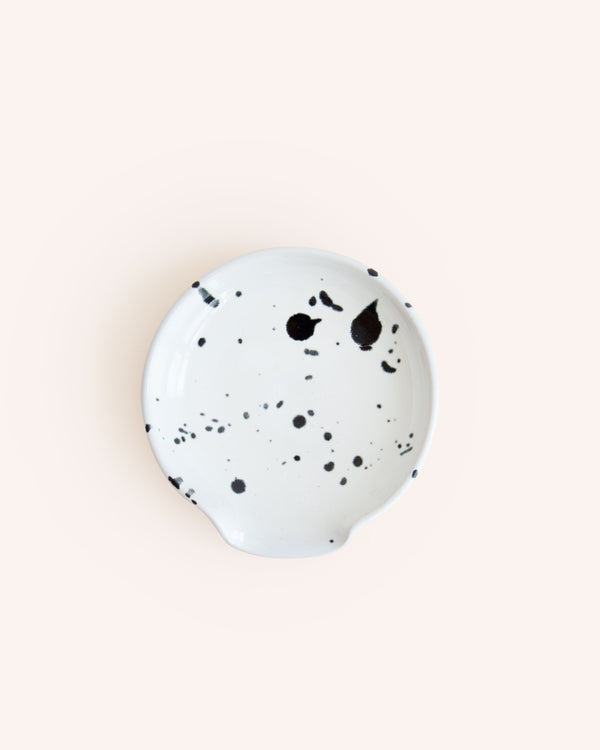 Speckled Green Stoneware Spoon Rest