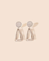 Buoy with Five Hanging Triangles Earrings Accessories Heather McDermott Silver  