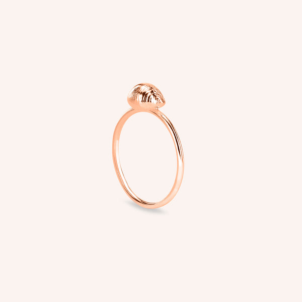 Cowrie Ring in Rose Gold Plate